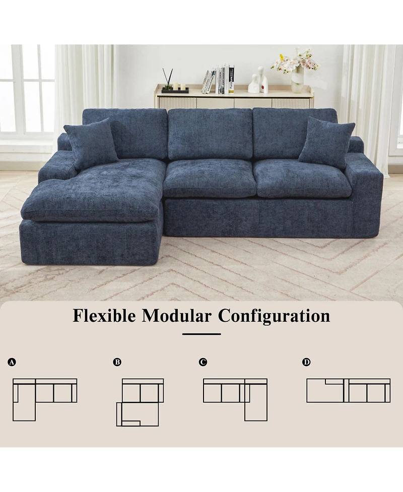 Streamdale Furniture Cloud Sectional Sofa 107.9" Blue