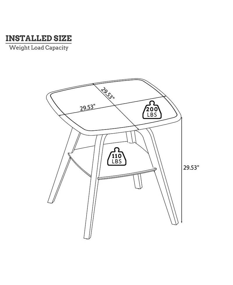 Streamdale Furniture Streamdale Modern Wooden Dining Table with Storage Shelf, Walnut Finish