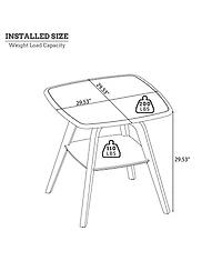 Streamdale Furniture Streamdale Modern Wooden Dining Table with Storage Shelf, Walnut Finish