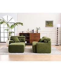 Streamdale Furniture Convertible Chenille Sectional Sofa, Chesterfield Design, 104.7"