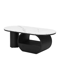 Streamdale Furniture Modern Oval Coffee Table w/ Storage Drawer