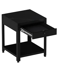 Streamdale Furniture Square Double-Layer Coffee Table - Hidden Compartment & Fingerprint Lock