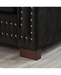 Streamdale Furniture Modern Velvet Loveseat Sofa - Black