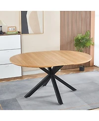 Streamdale Furniture 120/160x120x75cm Extendable Dining/Office/Coffee Table, Metal Leg, Mdf Top