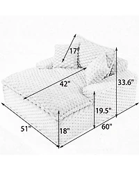 Streamdale Furniture + 51" + Fabric (assuming it s upholstered) + Includes 2 Pillows & Backrest + Sofa