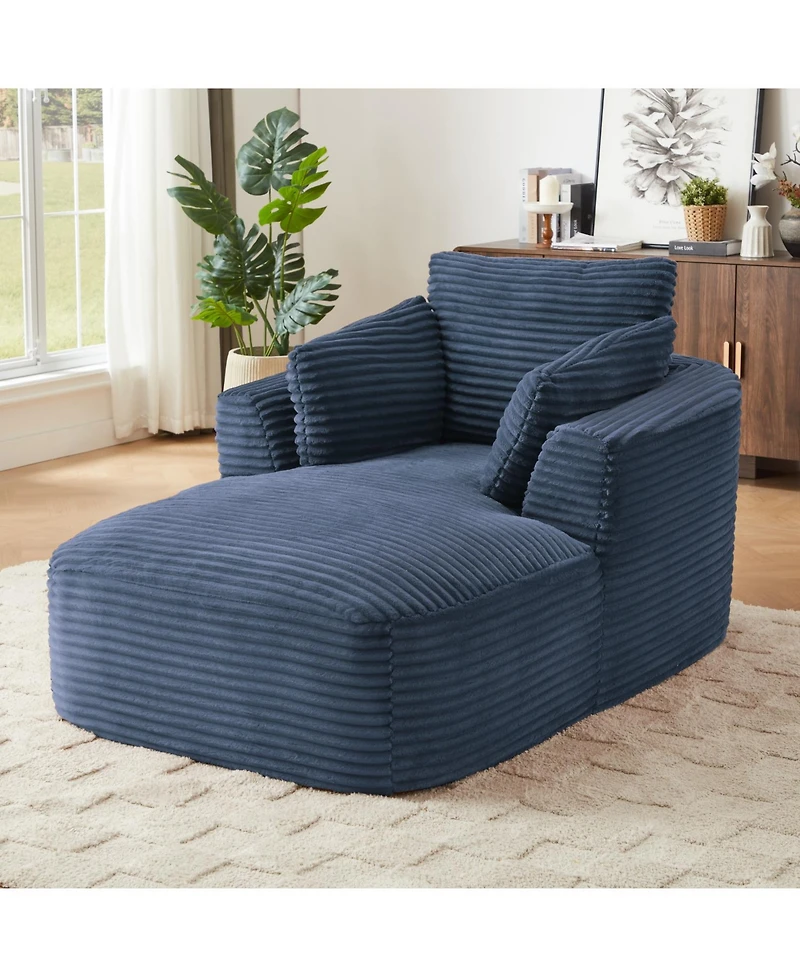 Streamdale Furniture Oversized Corduroy Chaise Lounge Sofa