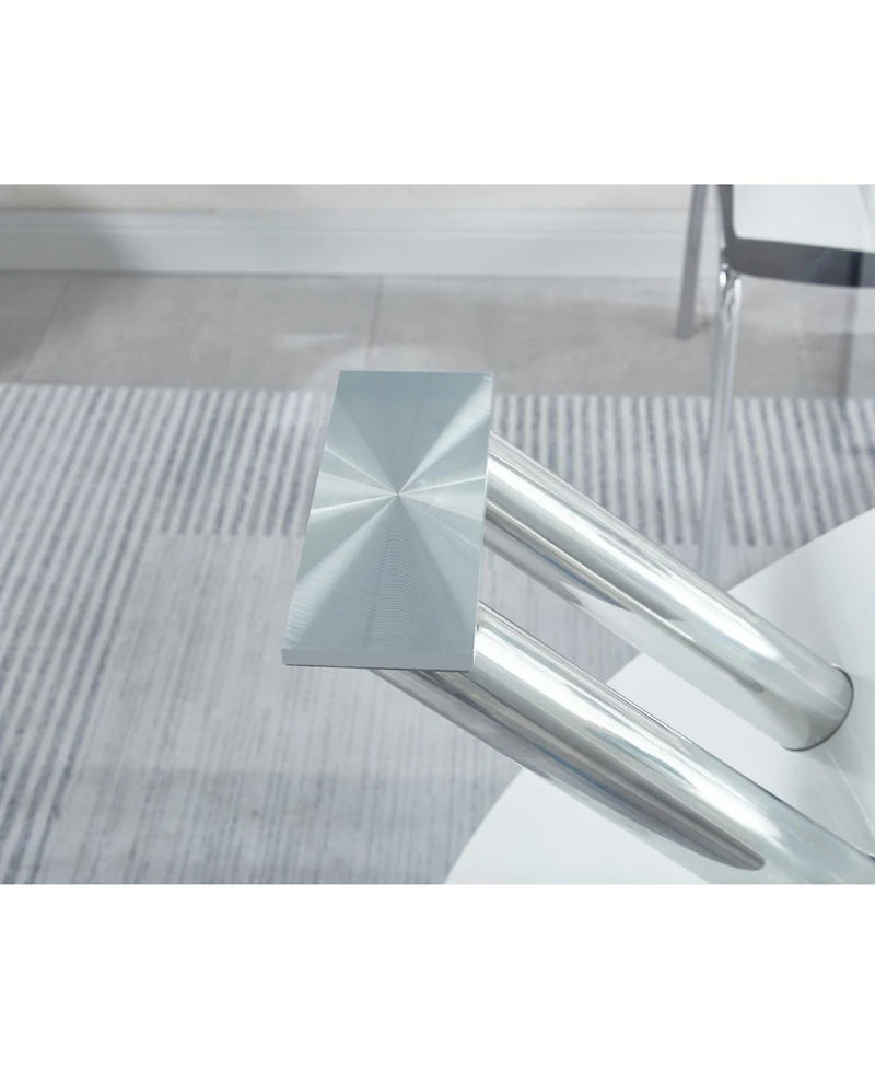 Streamdale Furniture Luxury Glass Top Dining Table - Modern Design