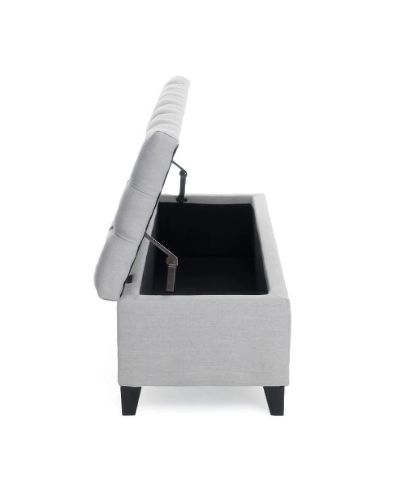 Streamdale Button Tufted Diamond Stitch Storage Ottoman Bench