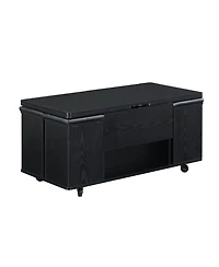 Streamdale Furniture + 5-Piece Wood Lift-Top with Storage & Casters Coffee Table Set