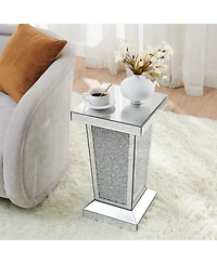 Streamdale Furniture Mirrored Crystal End Table - Modern Accent Side Table
