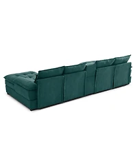 Streamdale Furniture 130" U-Shaped Sofa with Console, Cupholders, Sleeper & Chaise