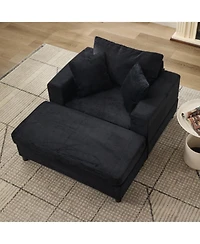 Streamdale Furniture Chaise Lounge Sofa Bed with Ottoman & Pillows