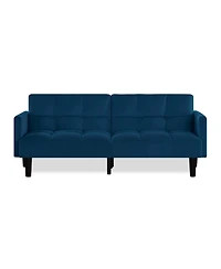 Streamdale Furniture Velvet Futon Couch Convertible Folding Sofa Bed Tufted Couch for Apartment