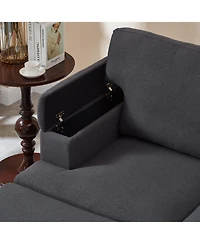 Streamdale Furniture 86" L-Shaped Sectional Sofa with Ottoman & Armrest Organizer