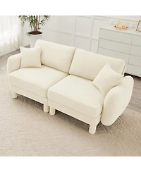 Streamdale Furniture 2-Seater Beige Boucle Shell Armrests Loveseat