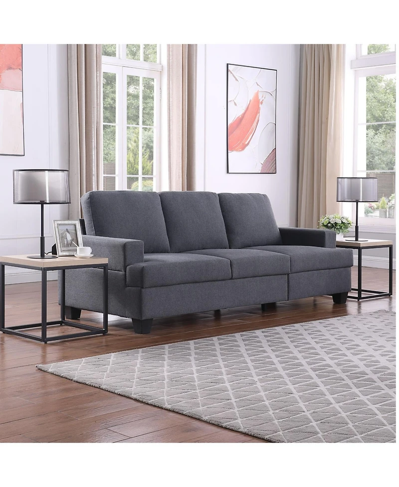 Streamdale FurnitureNatural Oak End Table Set (2) - Wood & Metal Nightstand