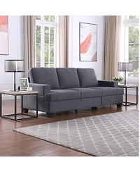 Streamdale FurnitureNatural Oak End Table Set (2) - Wood & Metal Nightstand