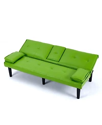 Streamdale Furniture 67" Pvc Sofa Bed - Foldable with Cup Holder