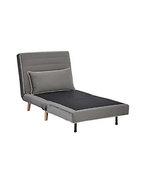 Streamdale Furniture Streamdale Modern Velvet Foldable Sofa Bed Set, Grey