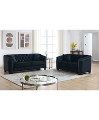 Streamdale Furniture 3-seater + 2-seater Combination sofa.Velvet black