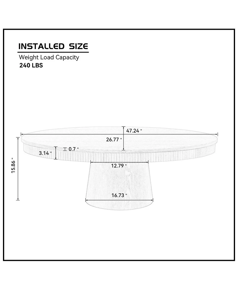 Streamdale Furniture Modern Oval Handcraft Drum Coffee Table