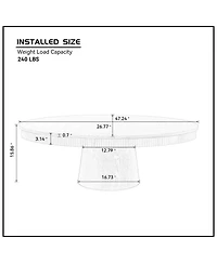 Streamdale Furniture Modern Oval Handcraft Drum Coffee Table