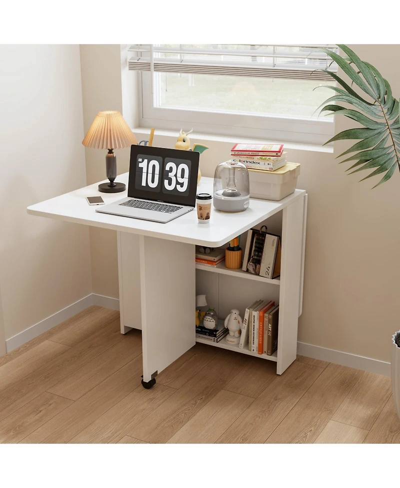 Streamdale Foldable 51.18" white table for small families display or home use.