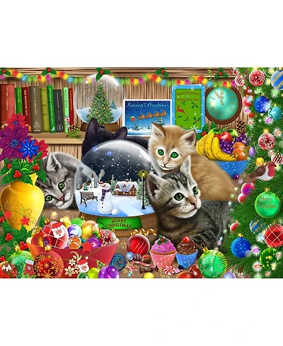 SunsOut Snow Globe Kitten 1000 piece Jigsaw Puzzle for Adults Christmas