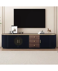 Streamdale Furniture 71" Modern Tv Stand - 3 Drawers, Shelf & Cabinets