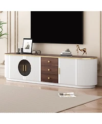 Streamdale Furniture 71" Modern Tv Stand - 3 Drawers, Shelf & Cabinets