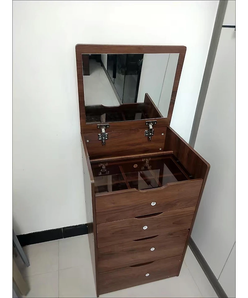 Streamdale Furniture 3-in-1 Compact Vanity Desk with Plip Top Mirror and Drawers