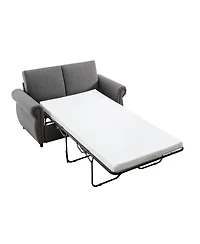 Streamdale 57.9" Pull Out Sofa Bed Loveseat Sleeper with Twin Memory Mattress Two Usb Ports for Living Room Spaces