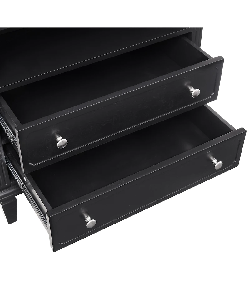 Streamdale Furniture Farmhouse Nightstand with Charging Station and Side Table