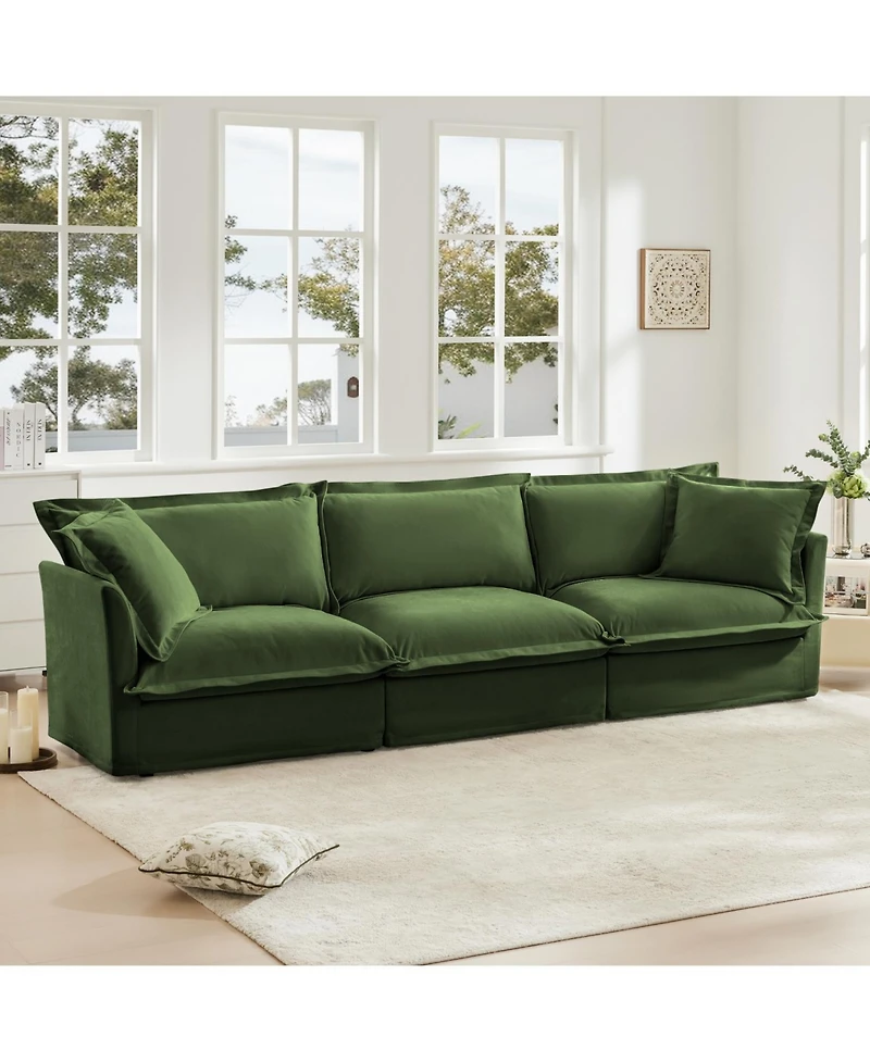 Streamdale Furniture Streamdale Modern Chenille Sofa with Soft Pillows and Armrests