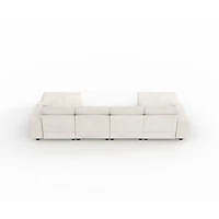 Streamdale Furniture Streamdale Modern 4-Seat Convertible Sofa-Lounge Chair, U-Shape, Beige Corduroy Fabric