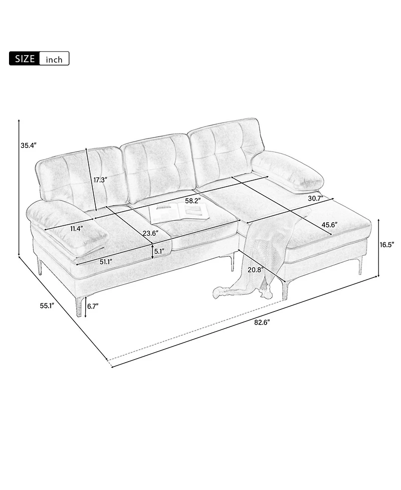 Streamdale Furniture L-Shaped Sectional Sofa