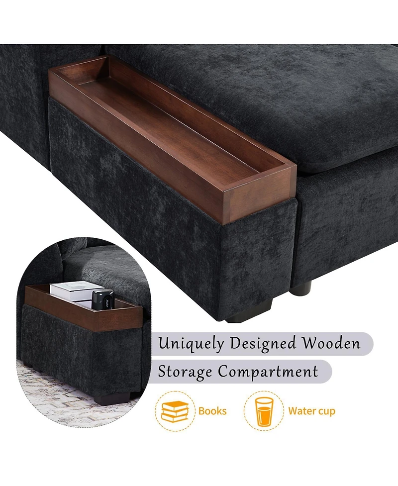 Streamdale Furniture 93.7" L-Shaped Sectional Sofa with Storage