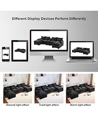 Streamdale Furniture U-Shaped Sectional Sofa with Usb & Cup Holders