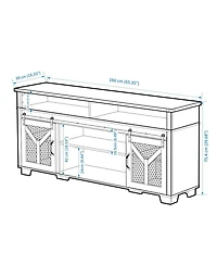 Streamdale Furniture 65" Led Tv Stand - Barn Door Farmhouse