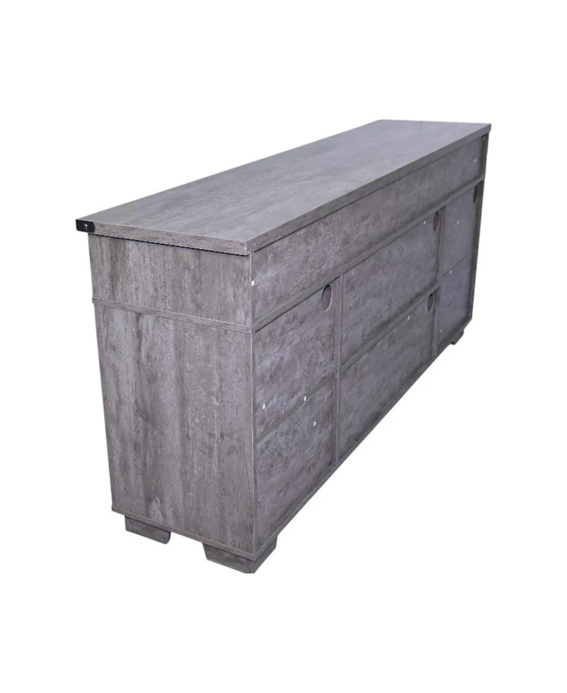 Streamdale Furniture 65" Led Tv Stand with Barn Door