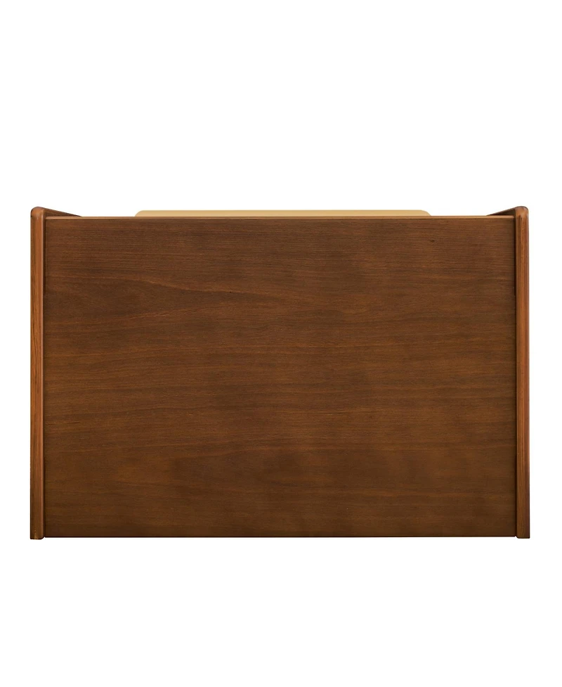 Streamdale Furniture Mid Century Nightstand Charging Station Dark Walnut