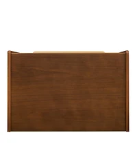 Streamdale Furniture Mid Century Nightstand Charging Station Dark Walnut