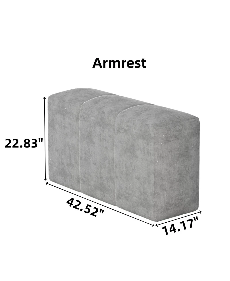 Streamdale Furniture Modern Chenille Modular Sectional Sofa with Pillows