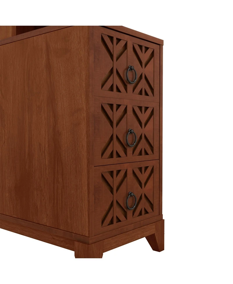 Streamdale Furniture End Table with 3 Drawers & 4 Shelves