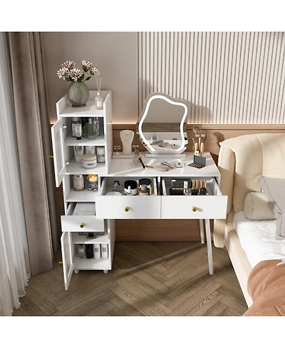 Streamdale Furniture Vanity Dressing Table with Led Mirror & Storage