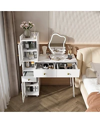 Streamdale Furniture Vanity Dressing Table with Led Mirror & Storage