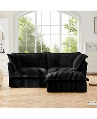 Streamdale Furniture Slipcovered Sectional Sofa with Ottoman