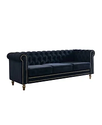 Streamdale Furniture Chesterfield Velvet Sofa 84.65 inch for Living Room