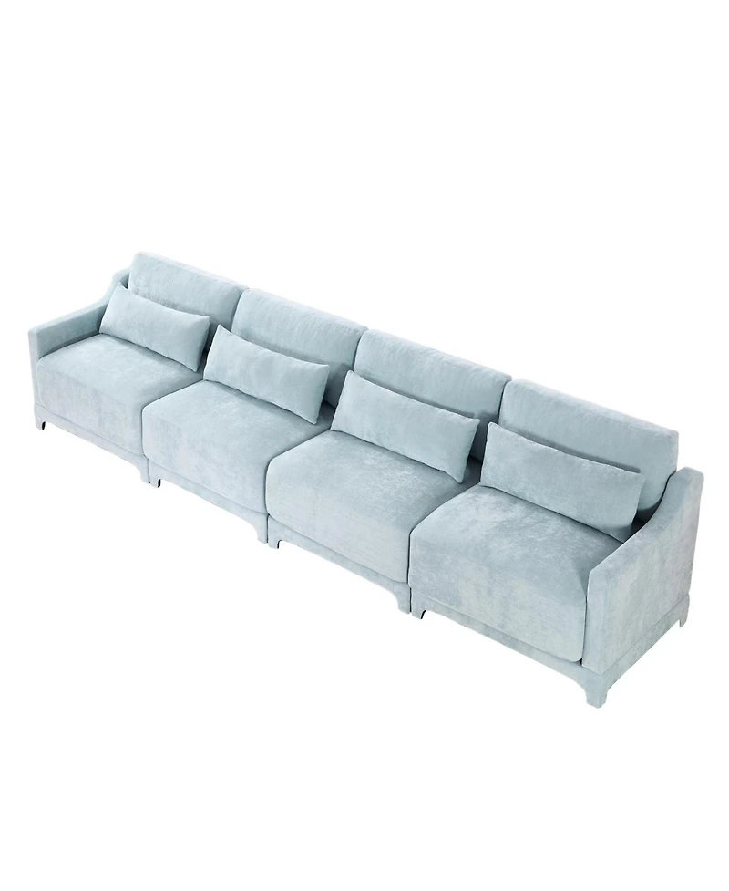 Streamdale Furniture Chenille Sofa Solid Wood Frame Easy Install Sky Blue