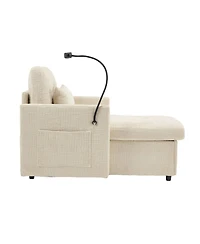 Streamdale Furniture Multifunctional Chenille Recliner Sofa with Storage & Phone Bracket
